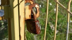 Obsolete Rusted Door Lock Garden Gate