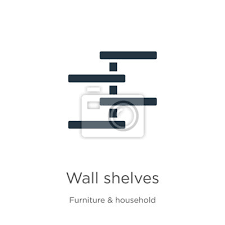 Wall Shelves Icon Vector Trendy Flat