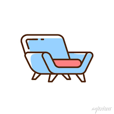 Comfy Blue Armchair Rgb Color Icon