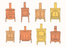 Hand Drawn Colored Fireplace Stove Icon