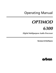 Optimod Dab 6300 V2 0 Operating Manual