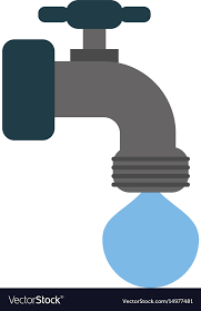 Faucet With Water Drop Icon Image