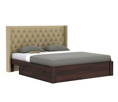 Drewno Sheesham Wood Upholstered Bed