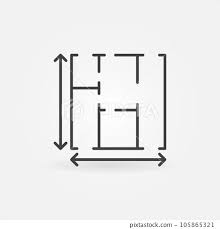 Floor Plan Measurements Vector Thin