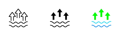 Water Evaporation Line Icon Ecology