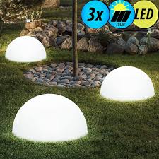 Set Of 3 Led Solar Stand Lamps Facades