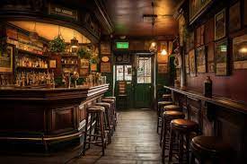Photo Irish Pub Wood Interior Generate Ai