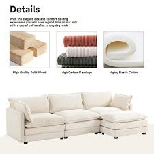 Fabric Sectional Sofa With Ottoman