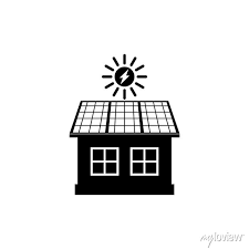 House With Solar Panel Icon Isolated On