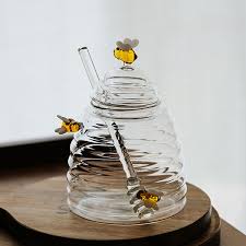 Unique Glass Jar Cute Bees Honey