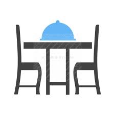 Dinner Table Ii Blue Black Icon Iconbunny