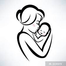 Wall Mural Mom And Baby Vector Icon