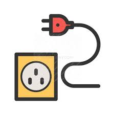 Wire And Plug Line Filled Icon Iconbunny