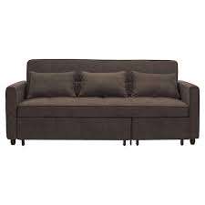 Brown Polyester King Size Sofa Bed