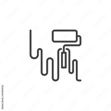 Wall Painting Line Icon Linear Style