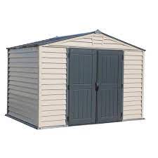 8 Ft Gray Vinyl Storage Plastic Shed