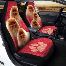 Pomeranian Car Seat Covers Custom Cute