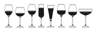 Wineglass Diffe Types Sign Icon Set
