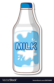 Sticker Dairy Milk Bottle On White