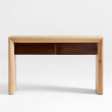 Pace Oak Wood Storage Console Table