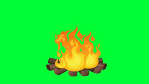 Cartoon Campfire With Flames Burning