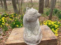 Vintage 6 1 2 Cement Raccoon Garden Art