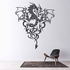 Fire Dragon Tribal Monster Wall Sticker