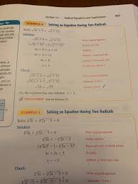 Solving Radical Equations Section