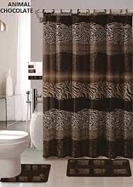 Bathroom Set Brown Animal Print