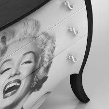3d Marilyn Monroe Black Dresser