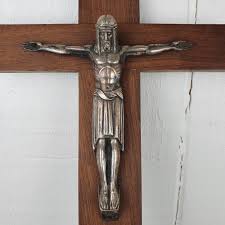 Rare Vintage Art Deco Crucifix Silver