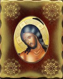 Christ Porcellain Icon On Golden Board