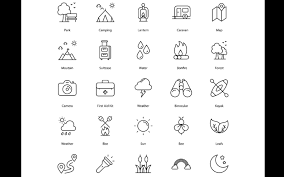 Nature Adventure Icon Set Pack Outdoor