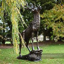Highland Prince Stag On Rock Sculpture