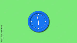 Aqua Color 3d Wall Clock Icon On Green