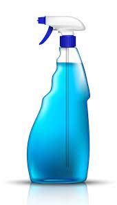 Blue Spray Bottle Of Glass Cleaner
