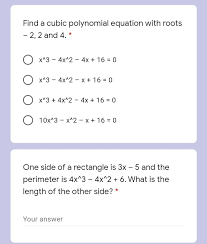 Find A Cubic Polynomial Equation With