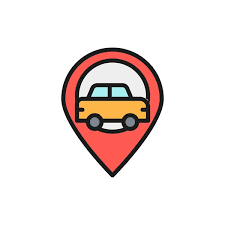 Map Pointer With Taxi Flat Color