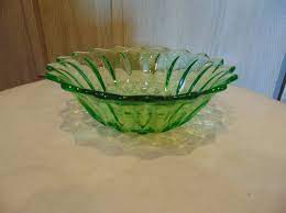 Art Deco Uranium Glass Platter From
