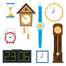 Vector Flat Types Of Clocks Set