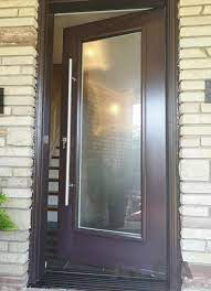 Mauve Front Door With Full Glass Insert