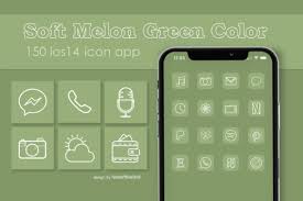 150 Icons App Green Melon Color Graphic