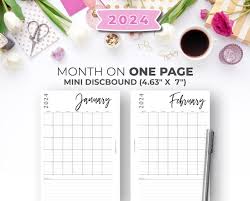 2024 Monthly Planner On 1 Page Inserts