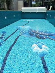 Glass Mosaic Tiles Mural For Swimming