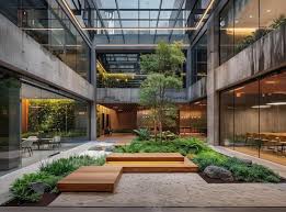 Bmodern Office Space Atrium With Plants