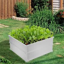 Wellfor 48 In Tall White Plastic Raised Bed