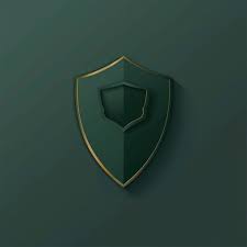Shield Icon On Dark Green Background