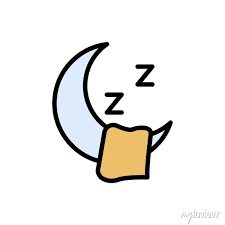 Moon Sleep Icon Simple Color With