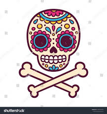 Cartoon Mexican Sugar Skull Vector