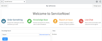 service portal style homepage widgets